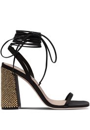 Miu Miu 100mm ankle tie-fastening sandals - Black