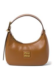 Miu Miu logo-plaque leather shoulder bag - Brown