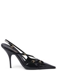 Miu Miu Patent leather slingbacks with buckles - Black