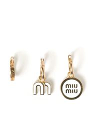 Miu Miu enamel hoop earrings (set of three) - White