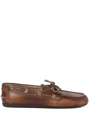 Miu Miu bleached leather loafers - Brown