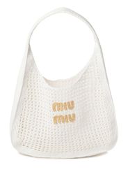 Miu Miu crochet-knit handbag - White