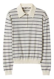 Miu Miu striped knitted cotton polo shirt - Neutrals