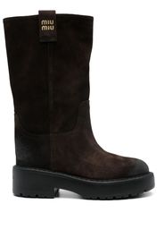 Miu Miu suede boots - Brown