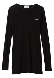 Miu Miu Ribbed knit jersey dress - Black