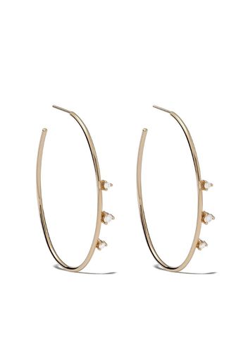 14kt gold diamond hoop earrings