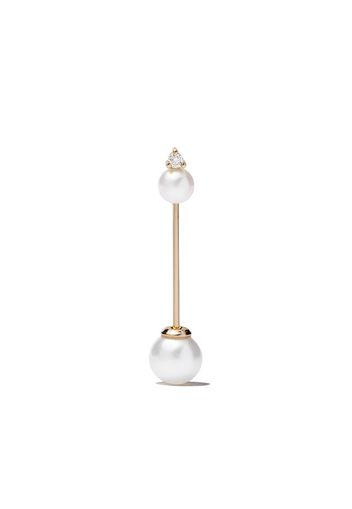 14kt gold Sea of Beauty diamond pearl single earring