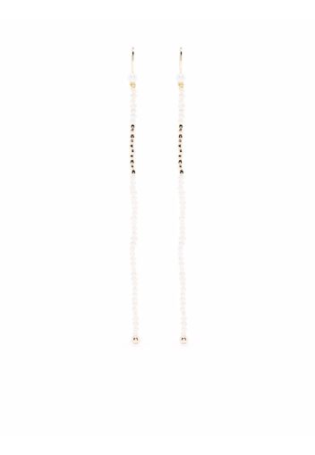 Mizuki 14kt yellow gold Dancing pearl long earrings