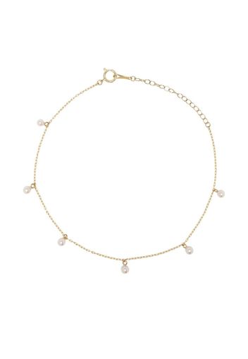 Mizuki 14kt yellow gold Floating pearl anklet