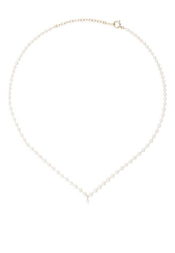 Mizuki 14kt yellow gold Akoya pearl diamond necklace