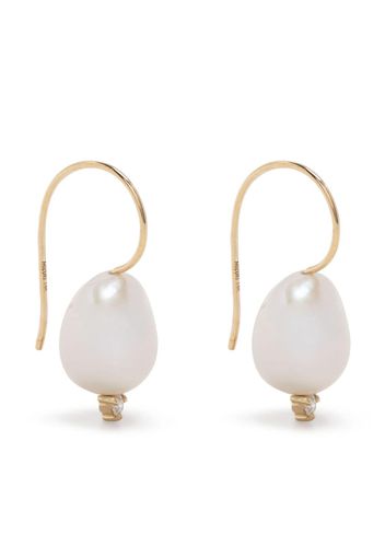Mizuki 14kt yellow gold Sea of Beauty pearl and diamond earrings