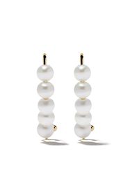 14kt yellow gold 5 pearls pin earrings