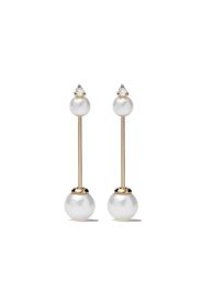 14kt gold diamonnd Kanzashi earrings