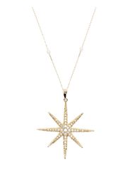 Mizuki 14kt yellow gold star diamond pearl chain necklace