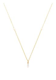 Mizuki 14kt yellow gold Akoya pearl diamond drop necklace