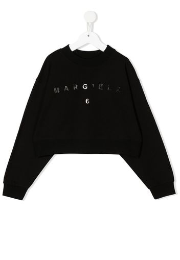 MM6 Maison Margiela Kids logo-print cotton sweatshirt - Black
