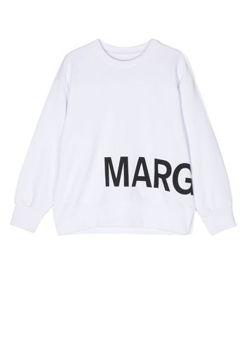 MM6 Maison Margiela Kids logo-print crew-neck sweatshirt - White