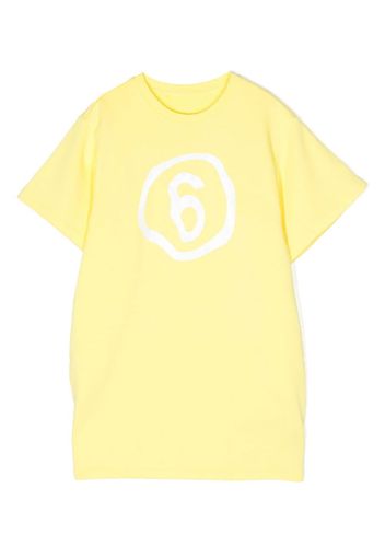 MM6 Maison Margiela Kids logo-print T-shirt dress - Yellow