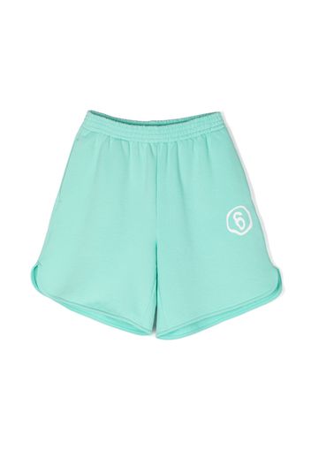 MM6 Maison Margiela Kids number-print cotton shorts - Green