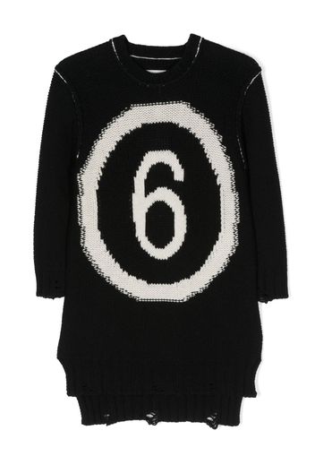 MM6 Maison Margiela Kids knitted long-sleeve dress - Black