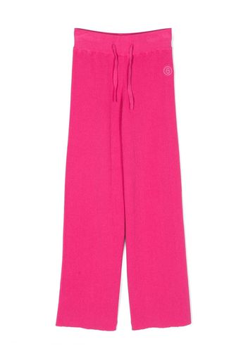 MM6 Maison Margiela Kids logo drawstring knit trousers - Pink