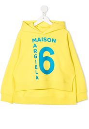 MM6 Maison Margiela Kids logo-print cotton hoodie - Yellow