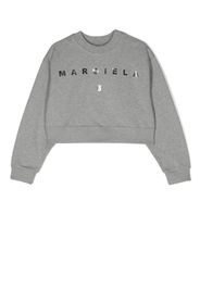 MM6 Maison Margiela Kids logo-print crew neck jumper - Grey