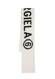 MM6 Maison Margiela Kids intarsia-knit logo scarf - White