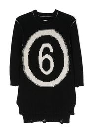 MM6 Maison Margiela Kids knitted long-sleeve dress - Black