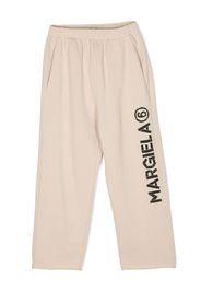 MM6 Maison Margiela Kids logo-print cotton track pants - Neutrals