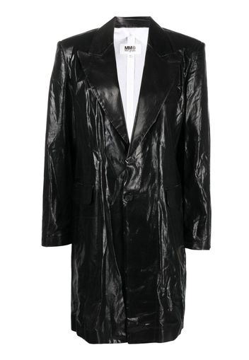 MM6 Maison Margiela coated single-breasted coat - Black