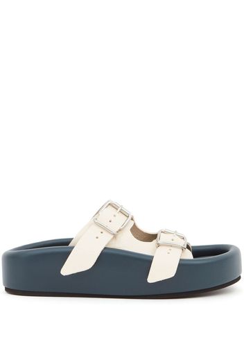 MM6 Maison Margiela buckle-strap leather sandals - White