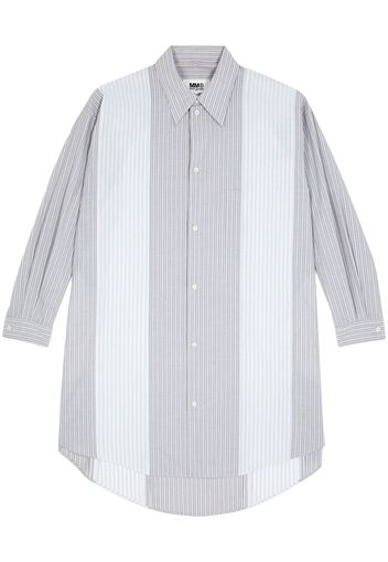 MM6 Maison Margiela panelled pinstripe shirt dress - Grey