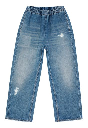 MM6 Maison Margiela ripped-detail cropped jeans - Blue