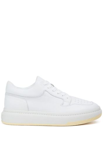 MM6 Maison Margiela square-toe leather low-top sneakers - White