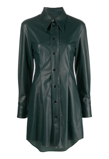 MM6 Maison Margiela faux-leather shirt dress - Green