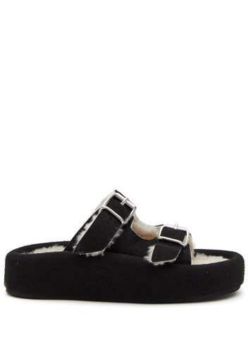 MM6 Maison Margiela double-buckle slides - Black