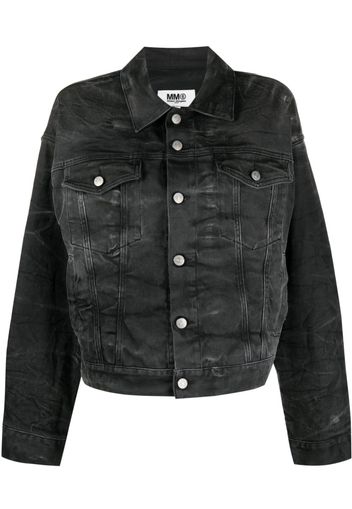 MM6 Maison Margiela distressed denim jacket - Black