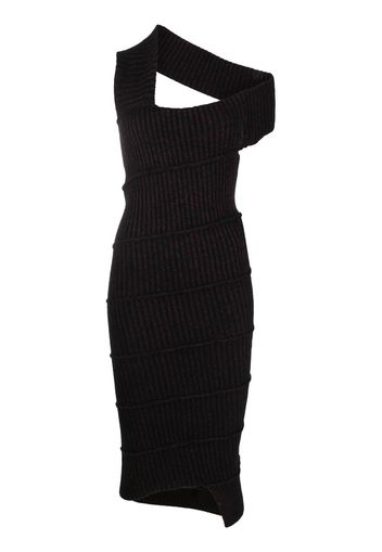 MM6 Maison Margiela ribbed-knit asymmetric dress - Black