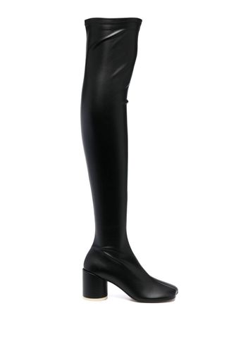 MM6 Maison Margiela Anatomic 80mm faux-leather thigh-boots - Black