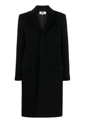 MM6 Maison Margiela single-breasted wool-blend coat - Black