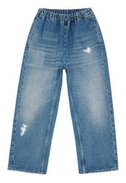 MM6 Maison Margiela ripped-detail cropped jeans - Blue