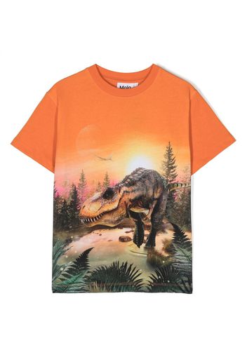 Molo Riley Dinossaur-print T-shirt - Orange