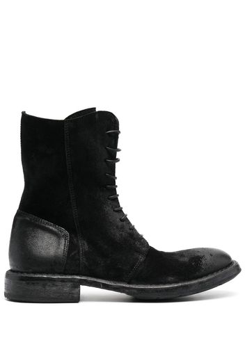 Moma Polacco worn-effect leather boots - Black