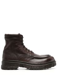 Moma lace-up calf leather ankle boots - Brown