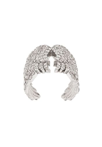 MONAN 18kt white gold and diamond wing cocktail ring - Metallic