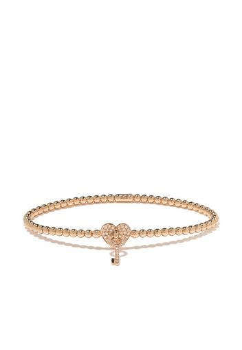18kt rose gold diamond heart detail bracelet