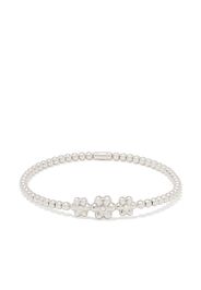 18kt white gold diamond floral detail bracelet