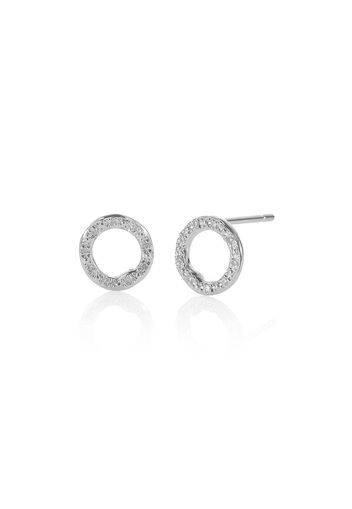 Monica Vinader Riva Circle Stud Diamond earrings - Silver