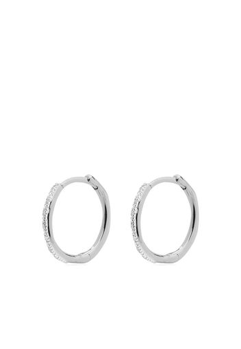 Monica Vinader Riva Wave Medium Hoop diamond earrings - Silver